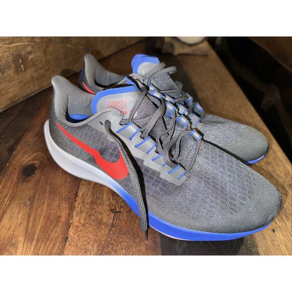 Nike Air Zoom Pegasus 37 Iron Grey Crimson Menโs Running Shoes Size 10.5 New - Picture 1 of 9